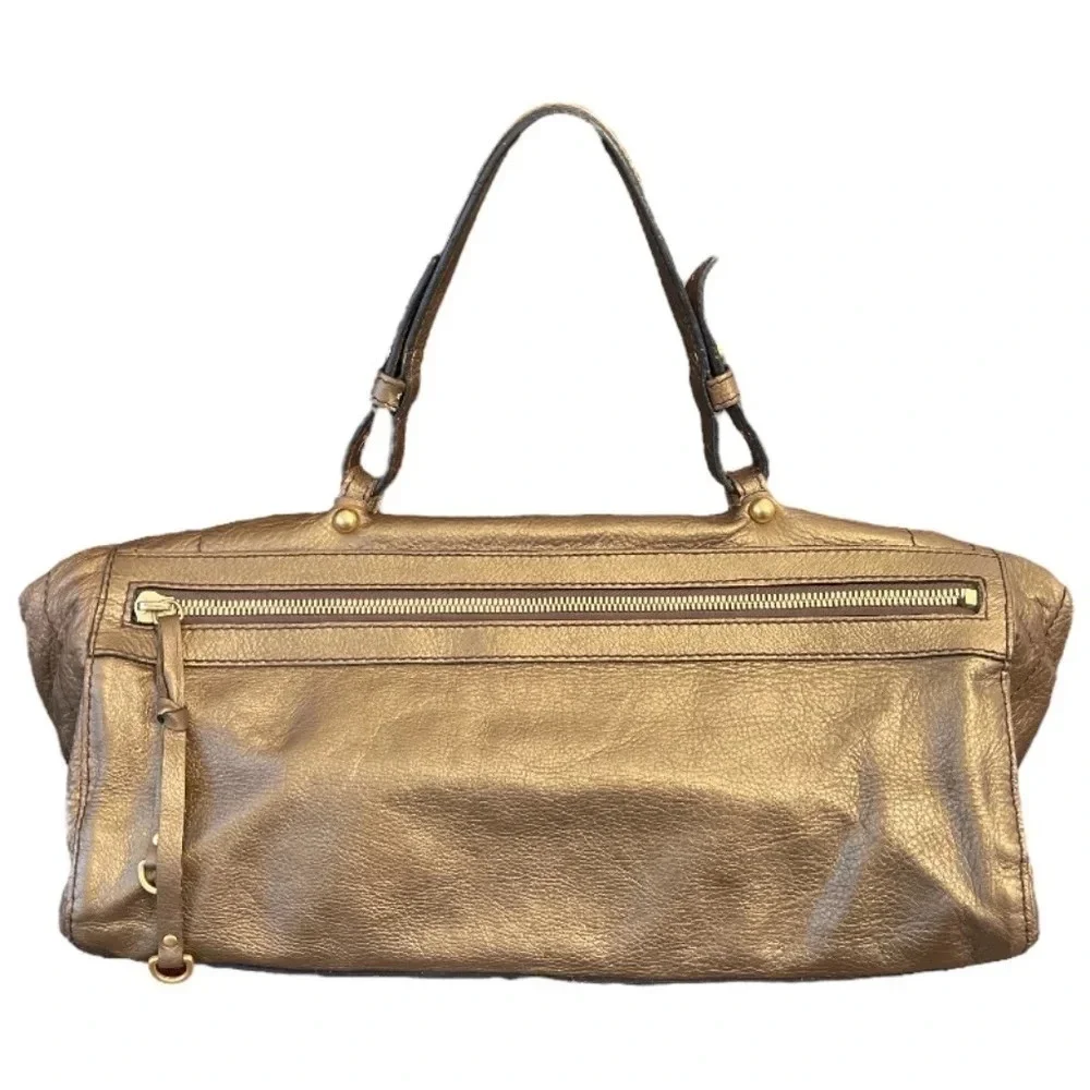 Givenchy Bronze Lambskin Foldover Satchel
